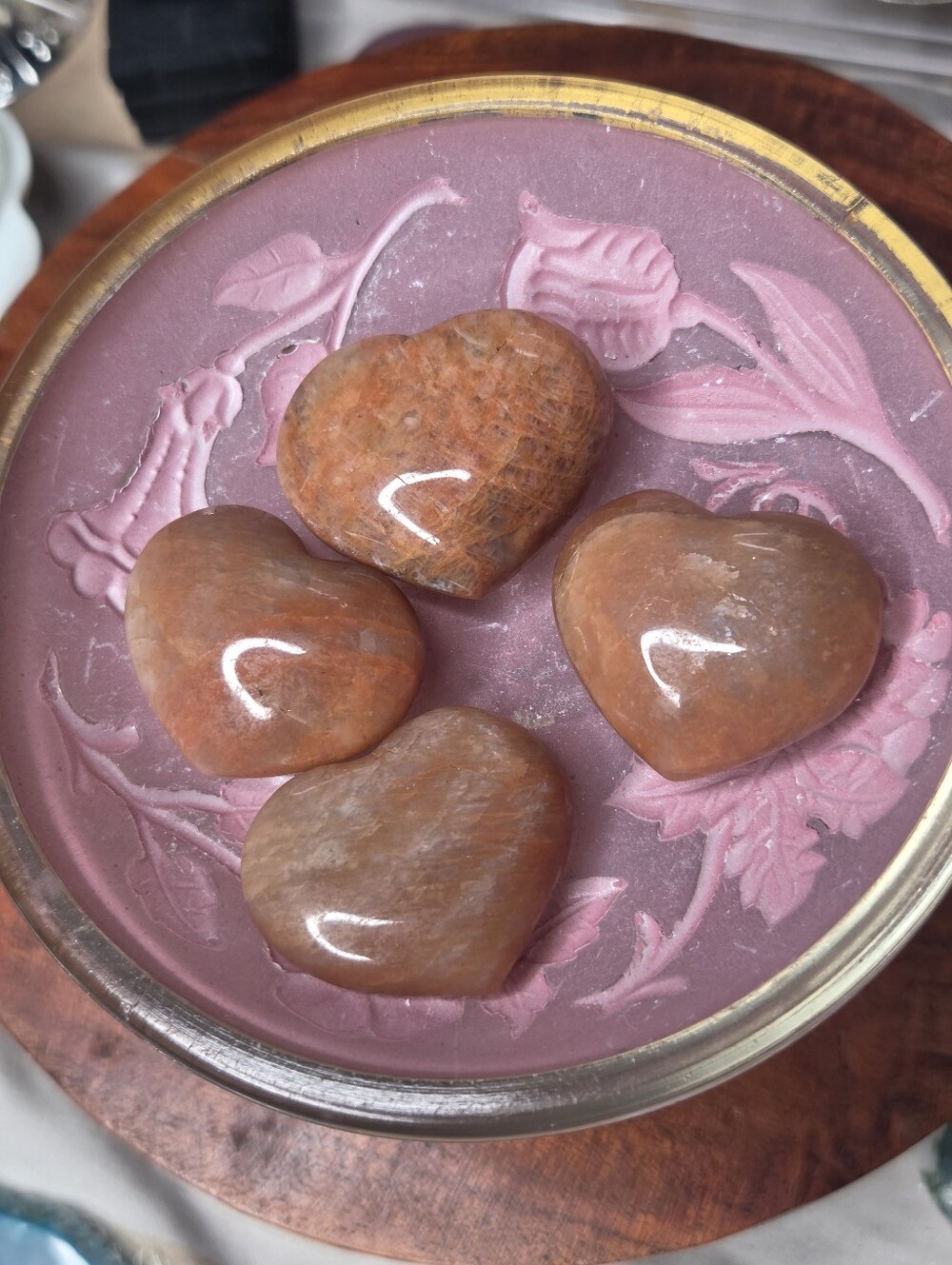 1 Peach Moonstone Heart (Self Compassion)